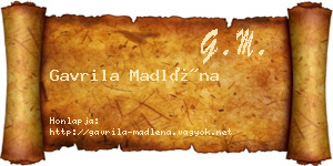 Gavrila Madléna névjegykártya